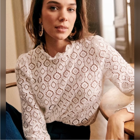 Sezane Tops - Sezane Eglantine Guipure Ecru Lace Blouse NWOT 4